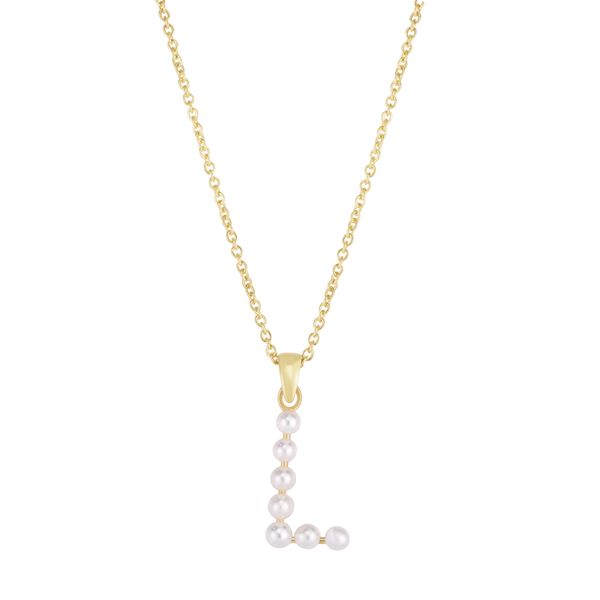 14K Pearl L Initial Necklace Parris Jewelers Hattiesburg, MS