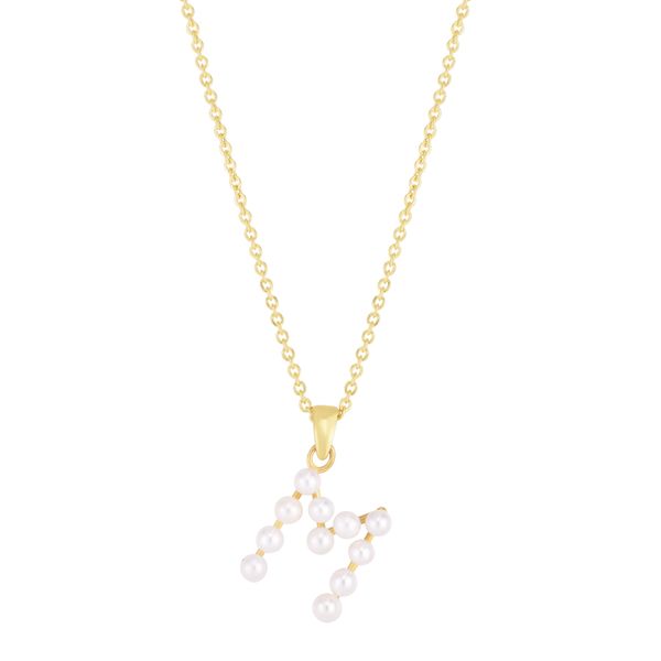 14K Pearl M Initial Necklace Parris Jewelers Hattiesburg, MS