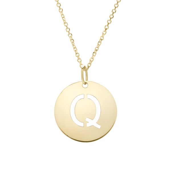 14K Gold Disc Initial Q Necklace Adair Jewelers  Missoula, MT