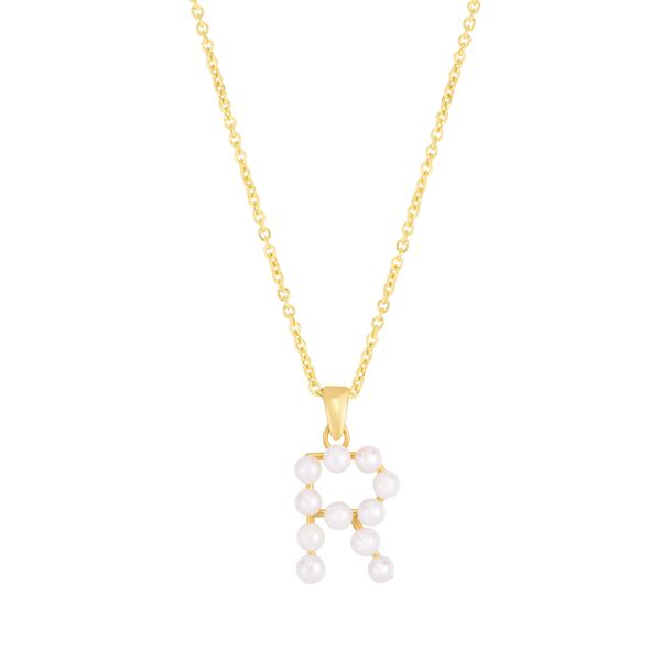 14K Pearl R Initial Necklace Parris Jewelers Hattiesburg, MS