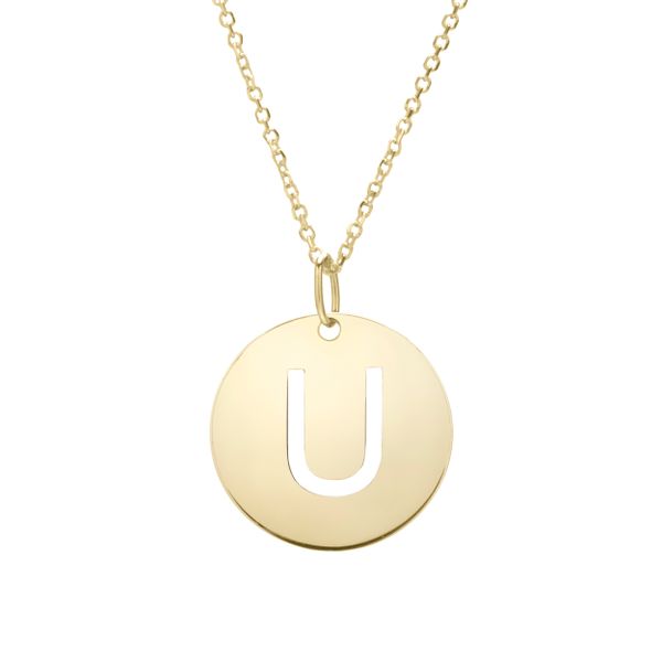 14K Gold Disc Initial U Necklace Adair Jewelers  Missoula, MT