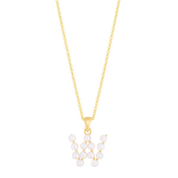 14K Pearl W Initial Necklace Parris Jewelers Hattiesburg, MS