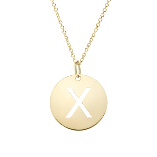 14K Gold Disc Initial X Necklace Adair Jewelers  Missoula, MT