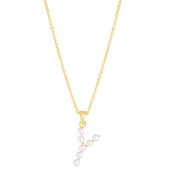14K Pearl Y Initial Necklace Parris Jewelers Hattiesburg, MS
