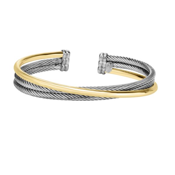 18k Two-tone Gold Bangle Bracelet John Herold Jewelers Randolph, NJ
