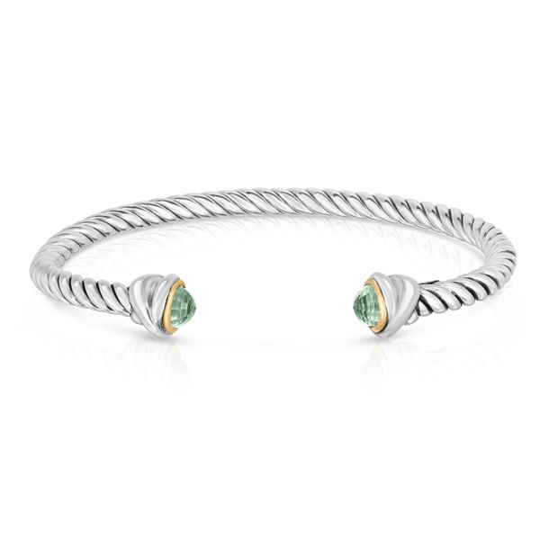 Sterling Silver & White Gold Bangle Bracelet The Stone Jewelers Boone, NC