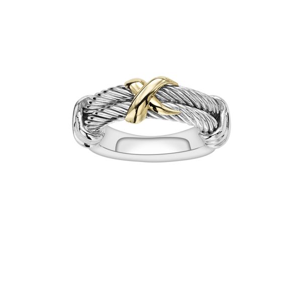 Silver & 18K Italian Cable Ring John Herold Jewelers Randolph, NJ