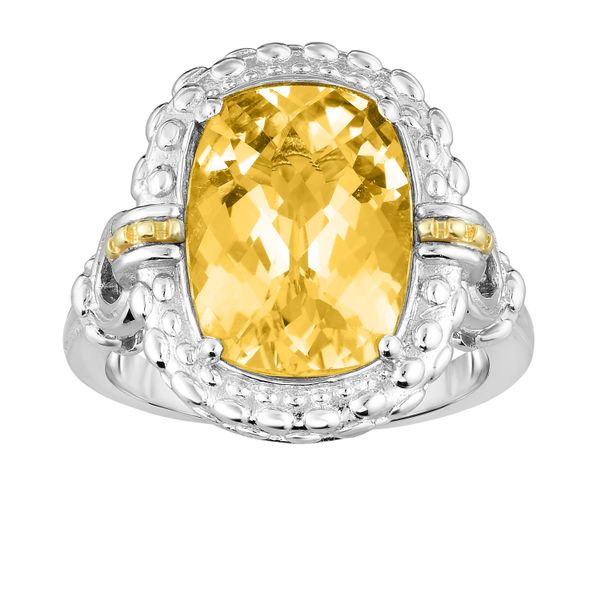 Sterling Silver & 18K Gold Gemstone Cocktail Ring John Herold Jewelers Randolph, NJ
