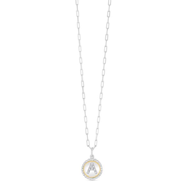 Silver-18K Popcorn Initials Letter A Necklace Scirto's Jewelry Lockport, NY