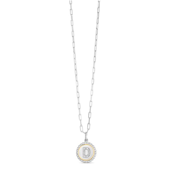 Silver-18K Popcorn Initials Letter D Necklace Scirto's Jewelry Lockport, NY
