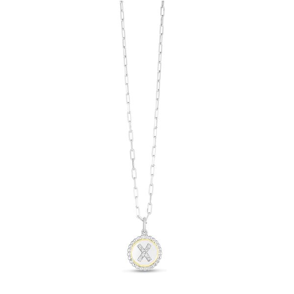 Silver-18K Popcorn Initials Letter X Necklace Scirto's Jewelry Lockport, NY