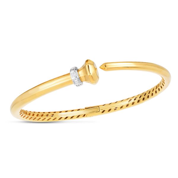 14K Gold Diamond Hardware Bangle Scirto's Jewelry Lockport, NY