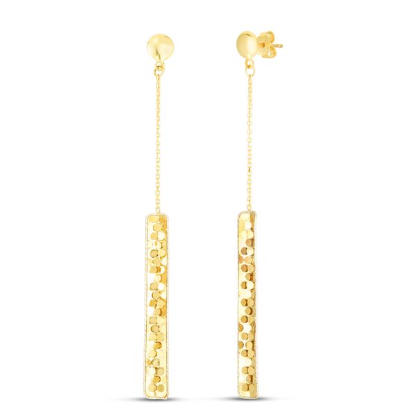14K Drop Confetti Bar Earrings Scirto's Jewelry Lockport, NY