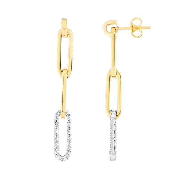 14K .64ct Diamond Paperclip Earrings Karen's Jewelers Oak Ridge, TN