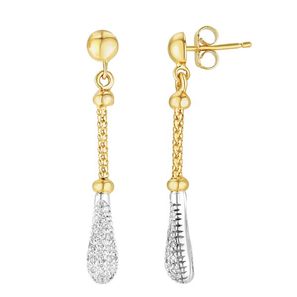 14k Two-tone Gold Gold Earrings John Herold Jewelers Randolph, NJ