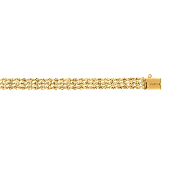 14K Gold 5.1mm Triple Row Rope Chain Bracelet Washington Diamond Falls Church, VA