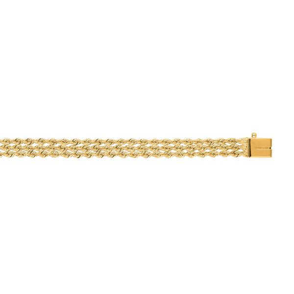 14K Gold 5.9mm Triple Row Rope Chain Bracelet Washington Diamond Falls Church, VA