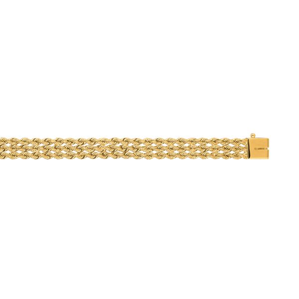 14K Gold 7.2mm Triple Row Rope Chain Bracelet Washington Diamond Falls Church, VA