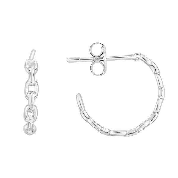 14K White Gold Oval Links C Hoops Scirto's Jewelry Lockport, NY