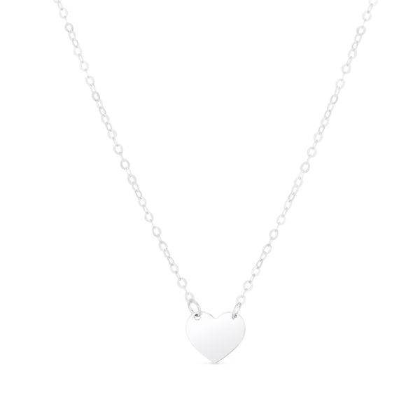 14K White Mini Heart Pendant Parris Jewelers Hattiesburg, MS