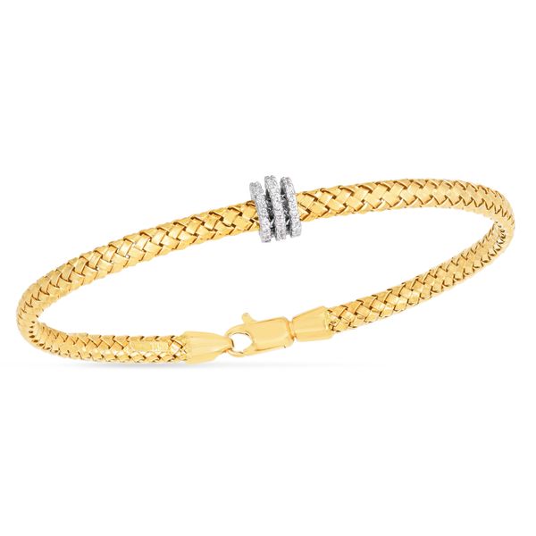 14K Deco Woven Diamond Bracelet Scirto's Jewelry Lockport, NY