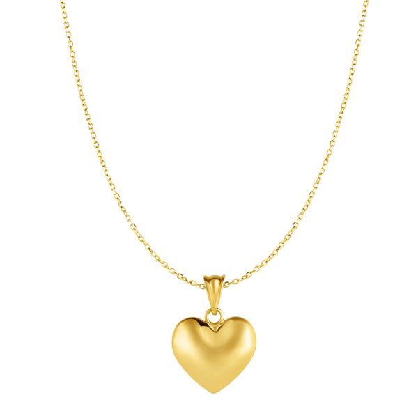 10K Yellow Gold Polished I Heart New Jersey State Charm Pendant 