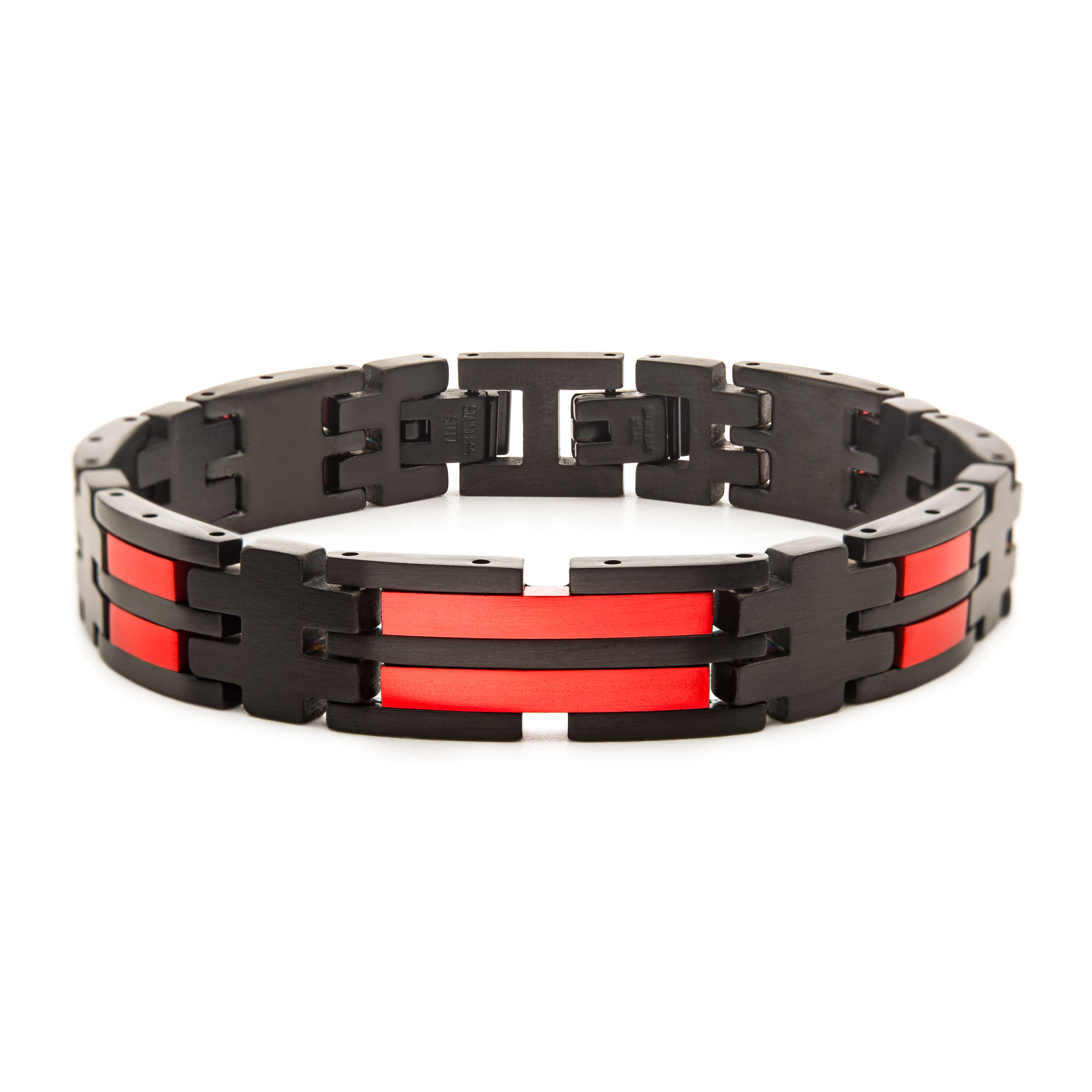 Matte Black & Red Plated Dante Link Bracelet Carroll / Ochs Jewelers Monroe, MI