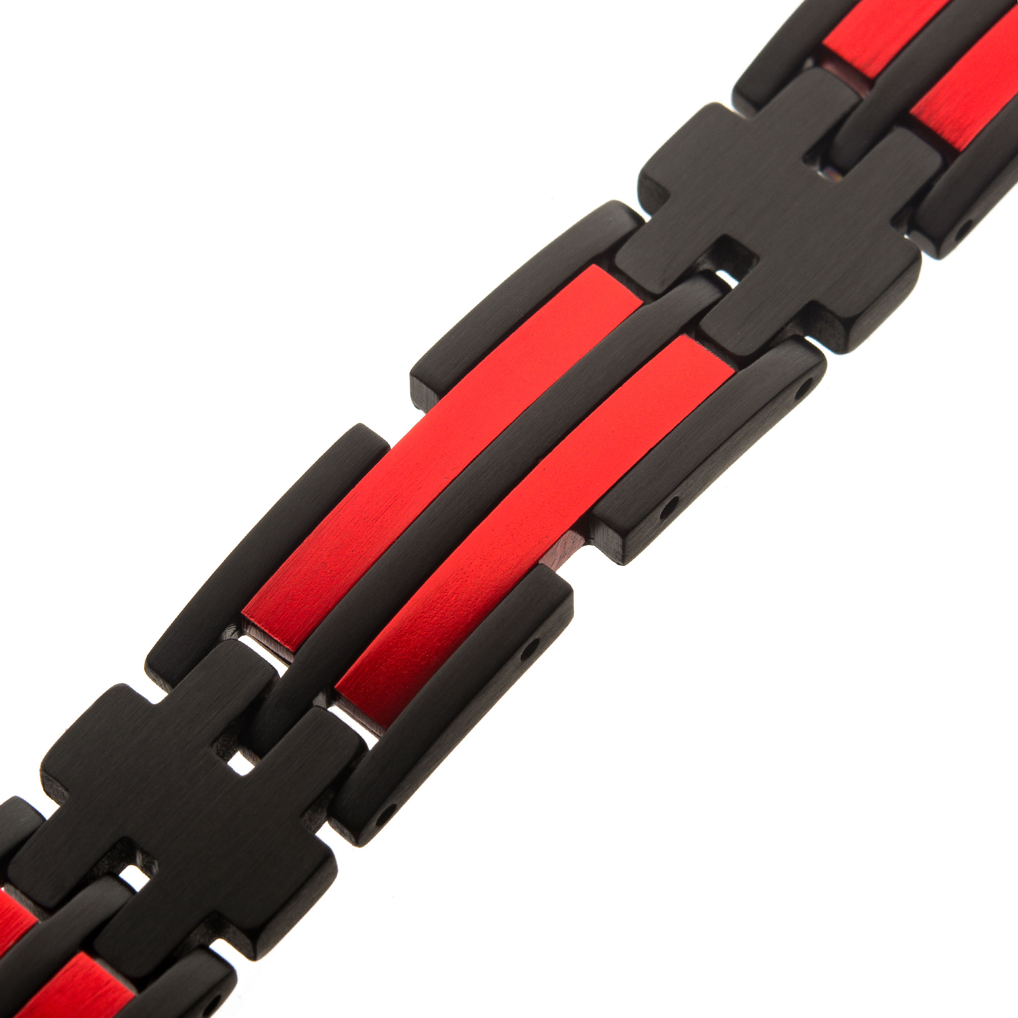 Matte Black & Red Plated Dante Link Bracelet Image 3 Milano Jewelers Pembroke Pines, FL