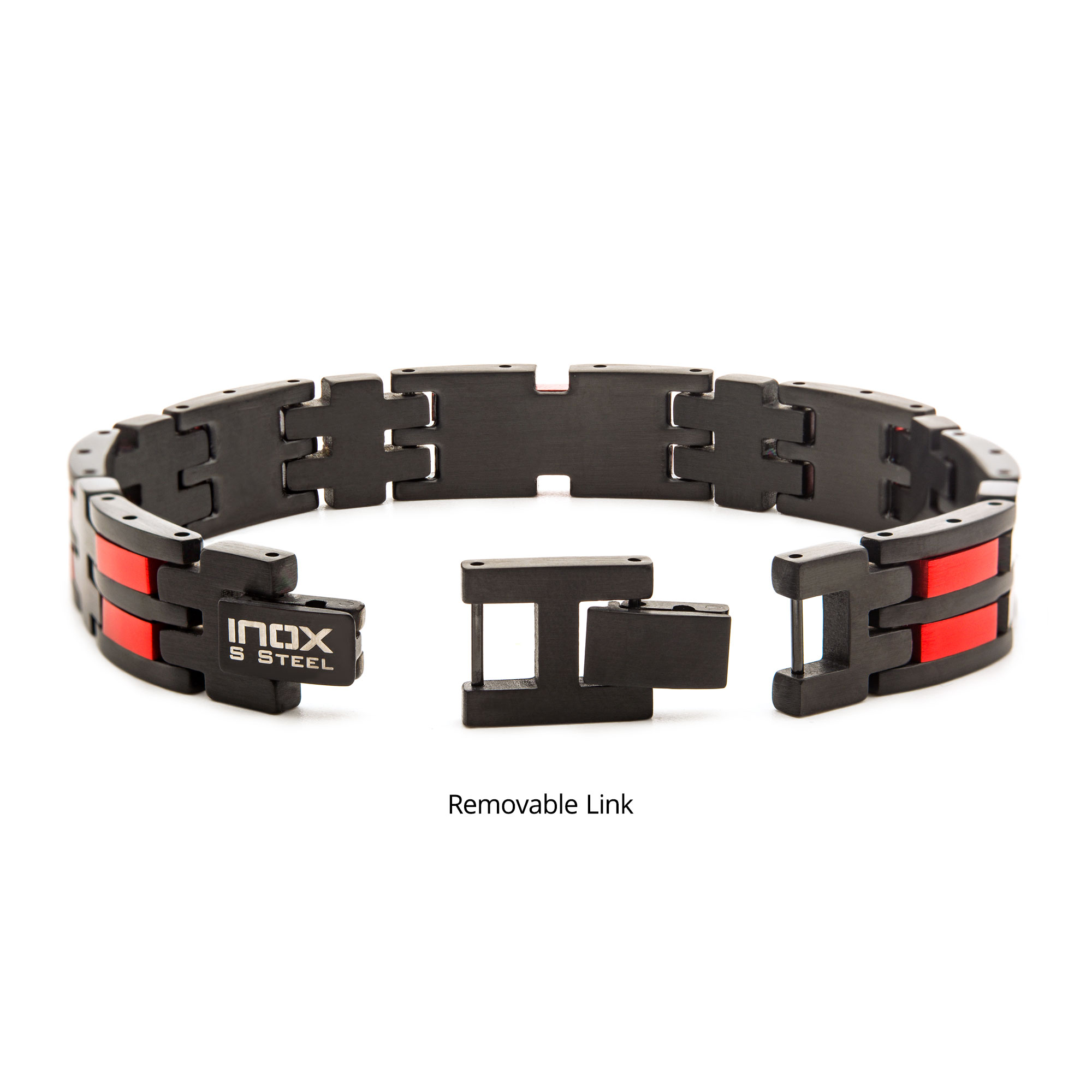Matte Black & Red Plated Dante Link Bracelet Image 4 Ritzi Jewelers Brookville, IN