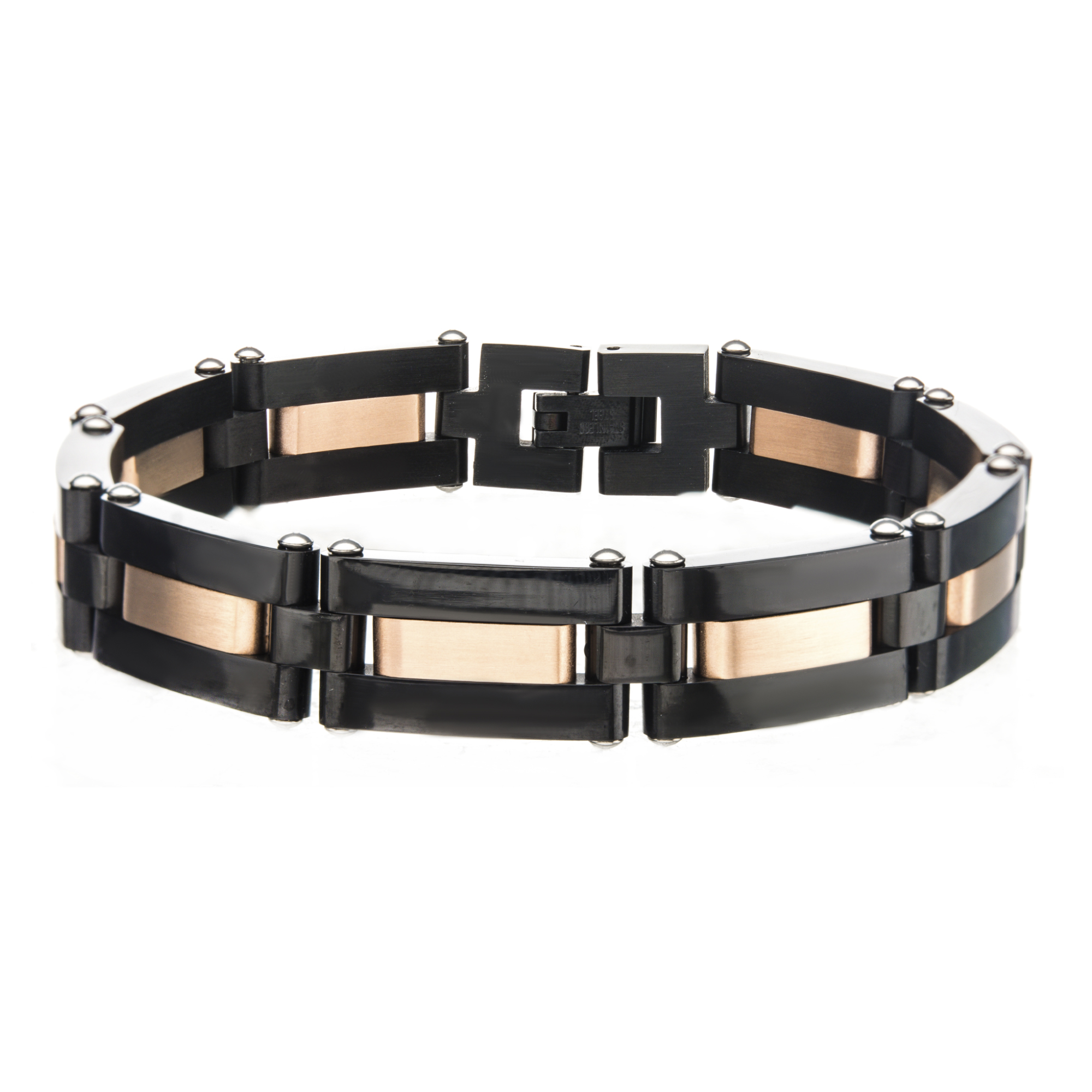 Alternating Black Plated & Rose Gold Plated Link Bracelet Thurber's Fine Jewelry Wadsworth, OH