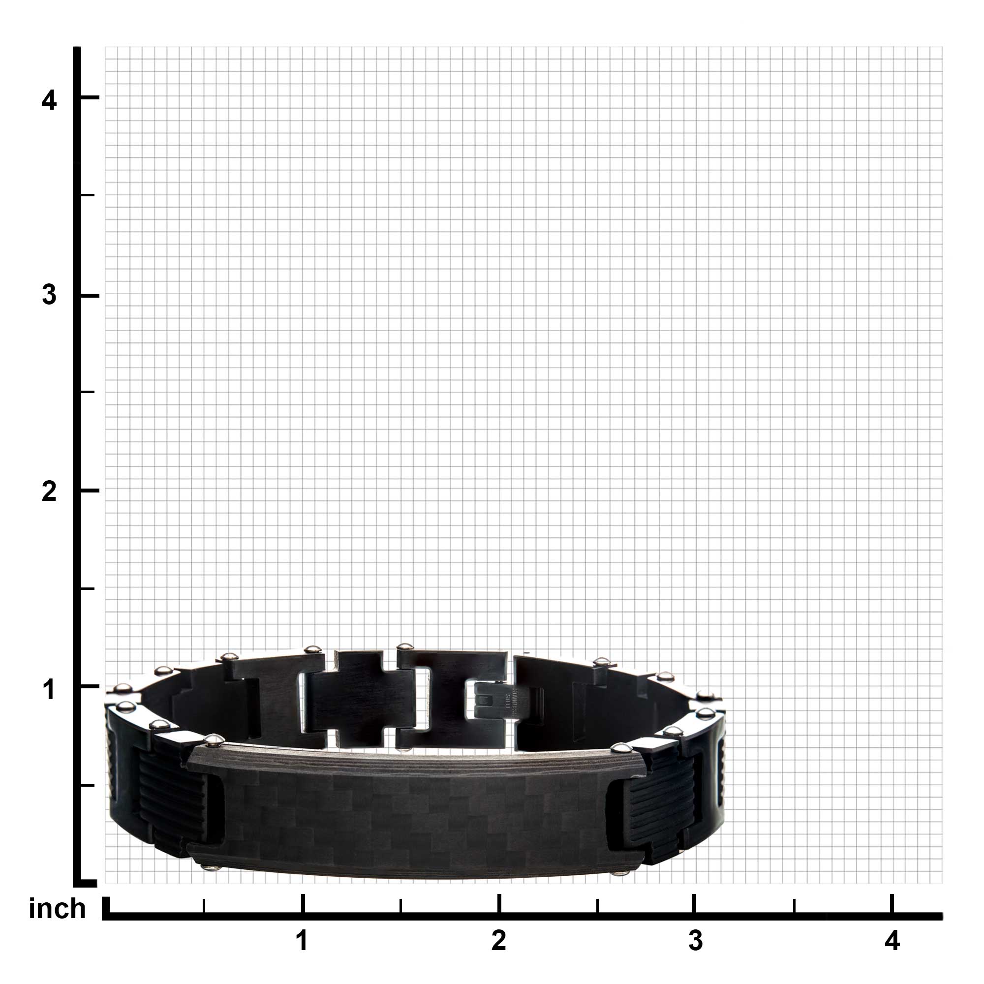 Stainless Steel Black Carbon Fiber with Adjustable Link Bracelet Image 3 Midtown Diamonds Reno, NV