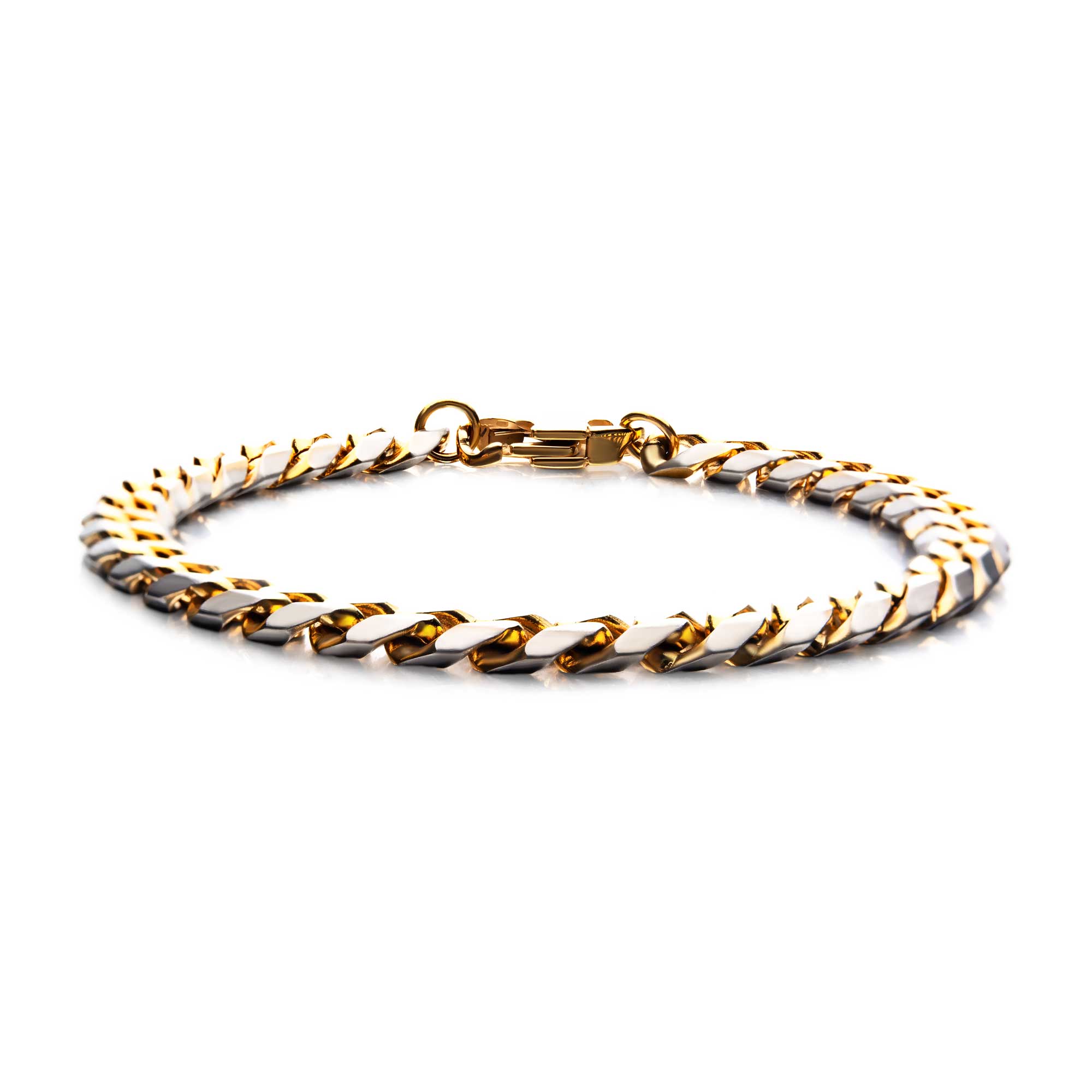 Stainless Steel Gold Plated 8mm Curb Chain with Lobster Clasp P.K. Bennett Jewelers Mundelein, IL
