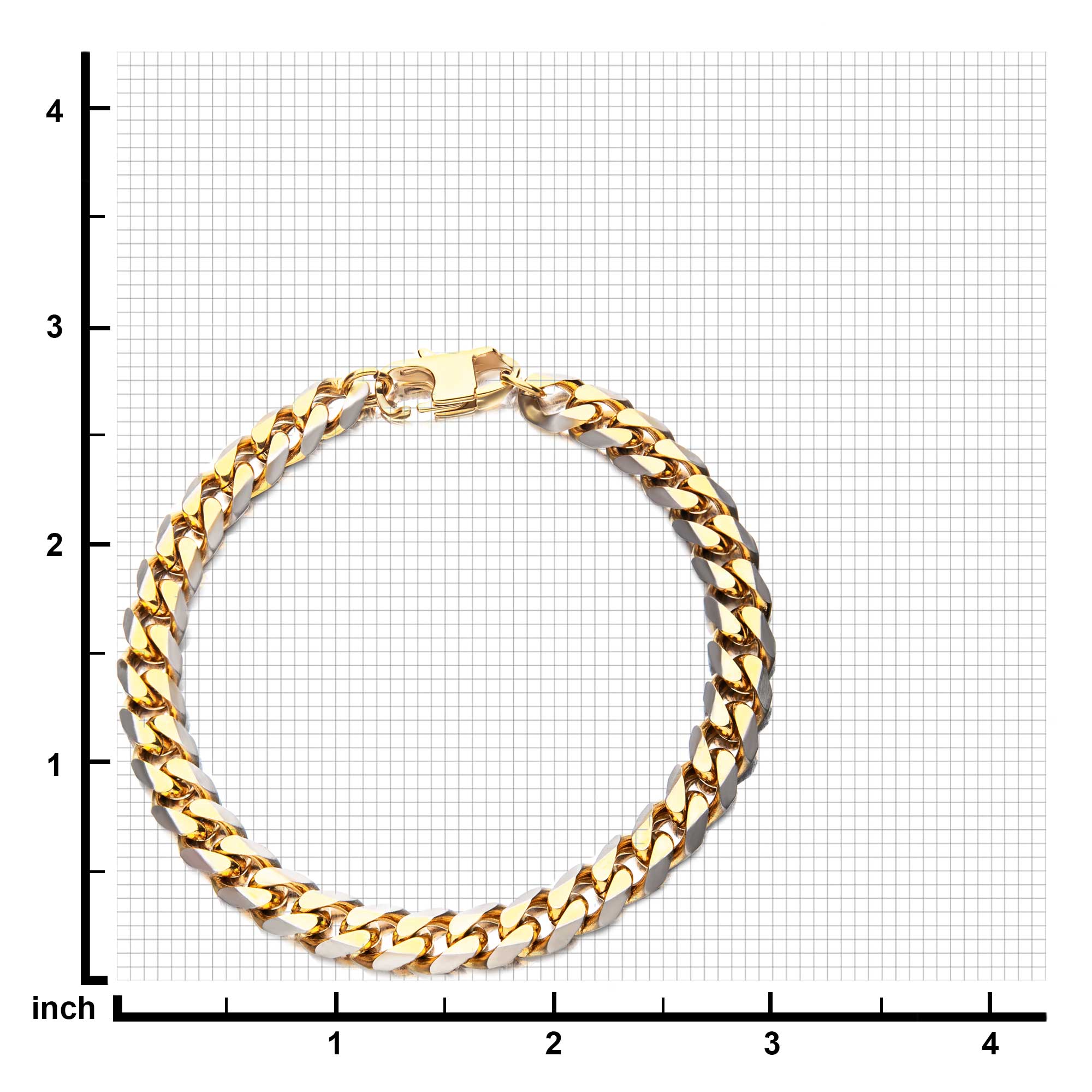 Stainless Steel Gold Plated 8mm Curb Chain with Lobster Clasp Image 3 Midtown Diamonds Reno, NV