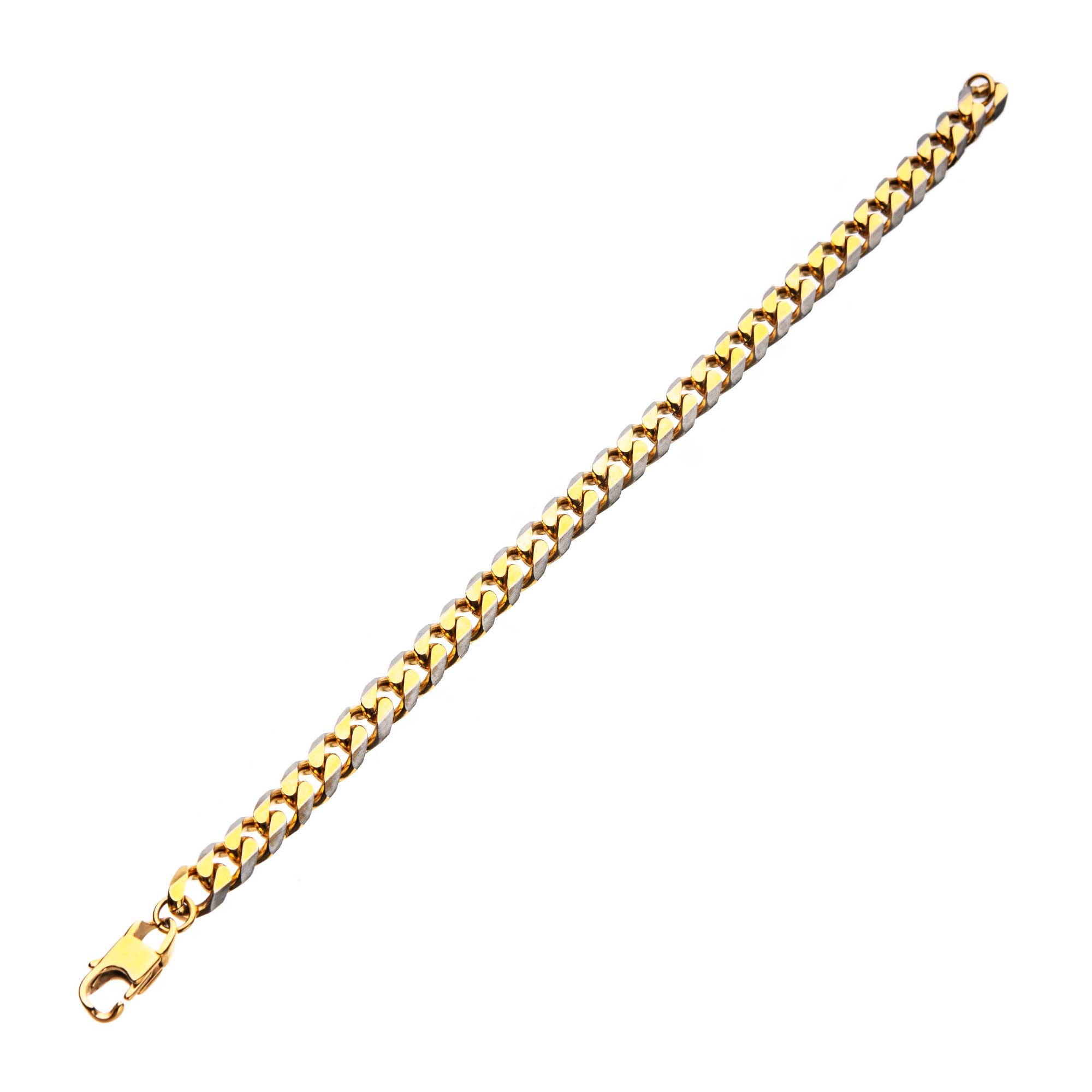 Stainless Steel Gold Plated 8mm Curb Chain with Lobster Clasp Image 4 Milano Jewelers Pembroke Pines, FL