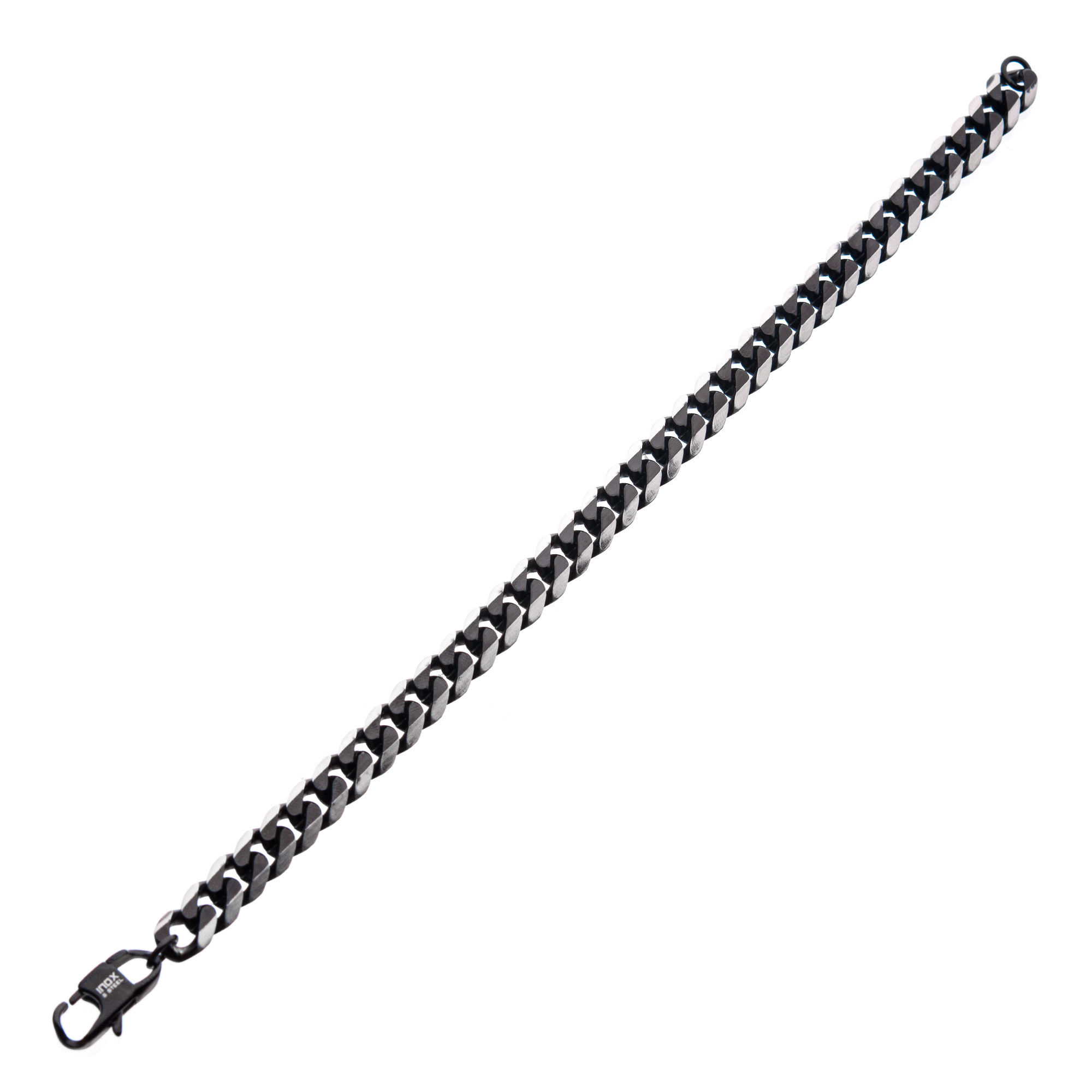 Stainless Steel Black Plated 8mm Diamond Curb Chain Image 3 P.K. Bennett Jewelers Mundelein, IL