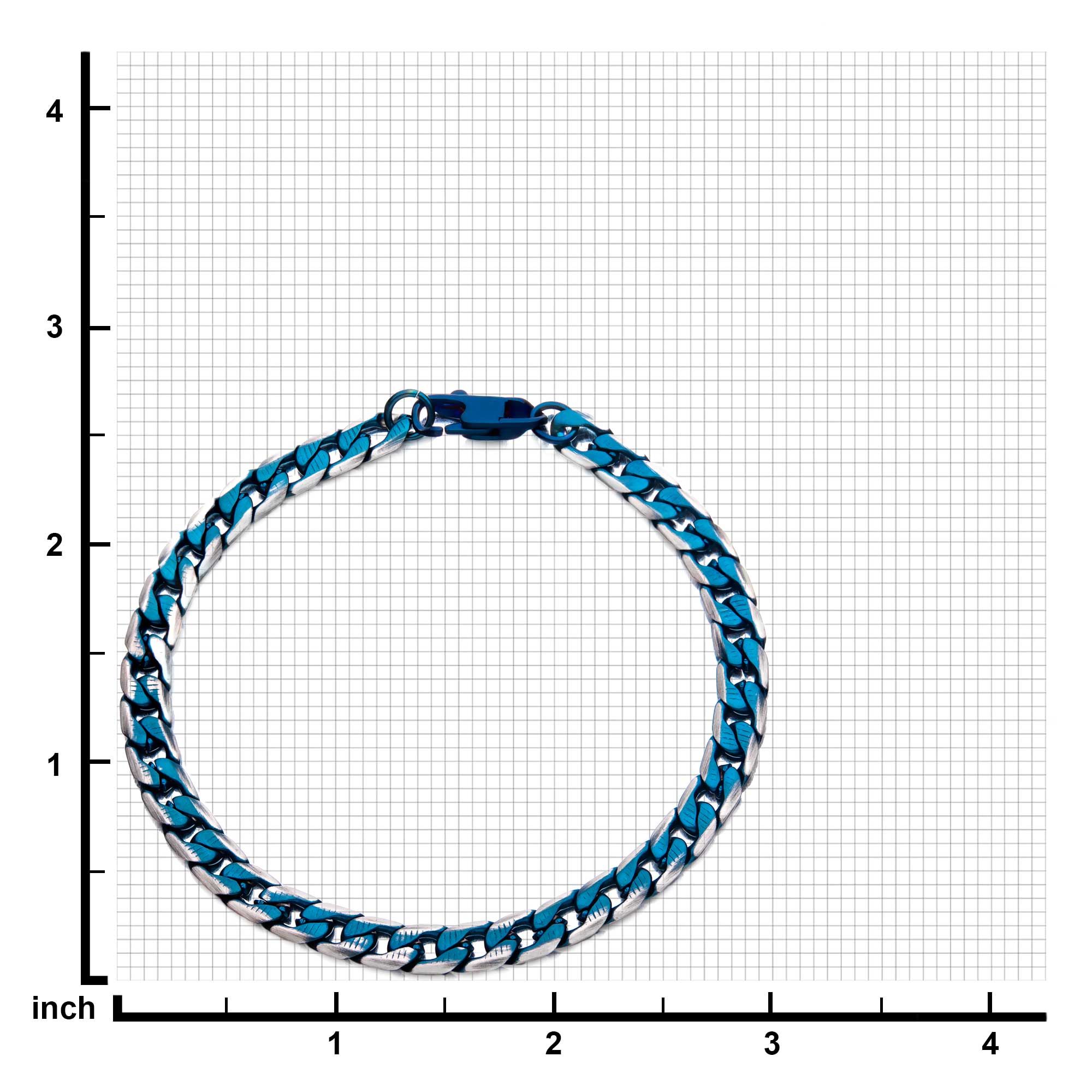 Stainless Steel Blue Plated Curb Cuban Chain with Lobster Clasp Image 3 Ritzi Jewelers Brookville, IN