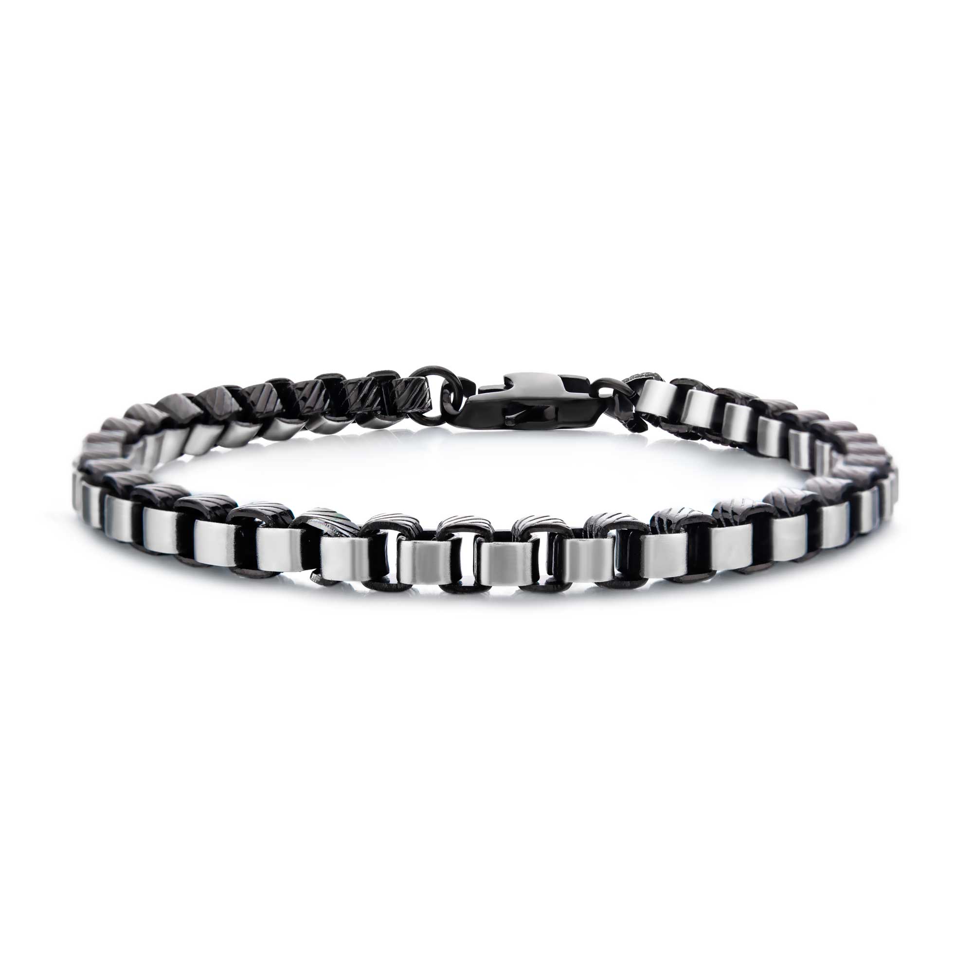 Stainless Steel Black Plated 5.5mm Round Box Chain with Lobster Clasp Ken Walker Jewelers Gig Harbor, WA
