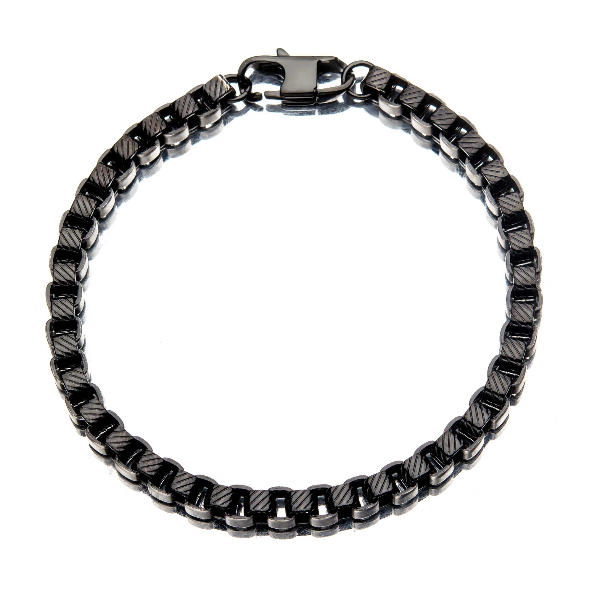Stainless Steel Black Plated 5.5mm Round Box Chain with Lobster Clasp Image 2 Midtown Diamonds Reno, NV