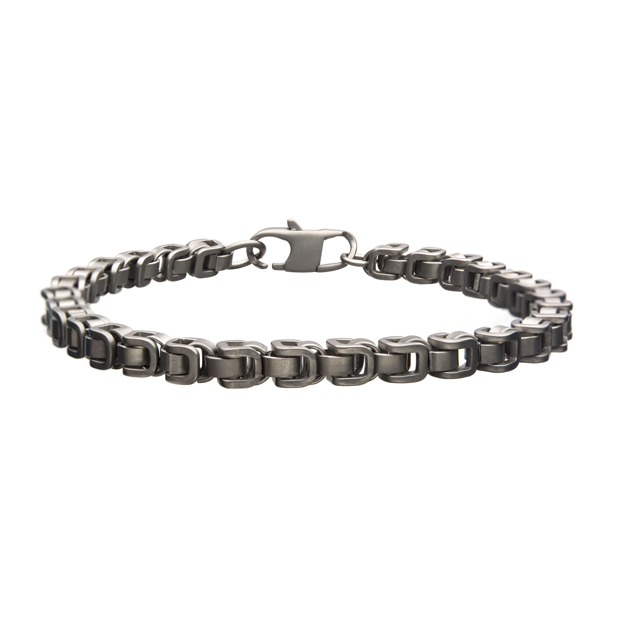 Matte Stainless Steel 5mm Byzantine Chain Bracelet Milano Jewelers Pembroke Pines, FL