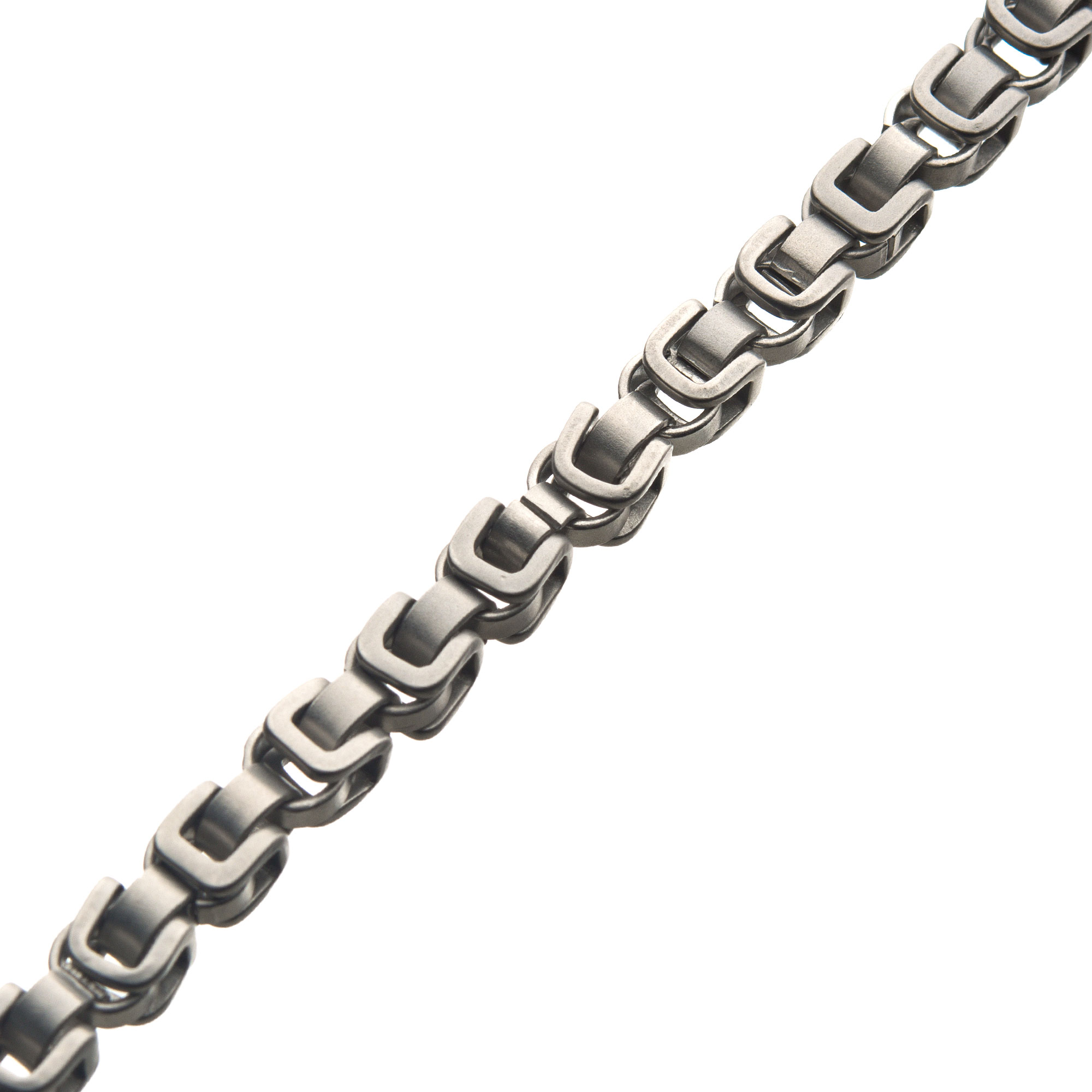 Matte Stainless Steel 5mm Byzantine Chain Bracelet Image 2 Midtown Diamonds Reno, NV