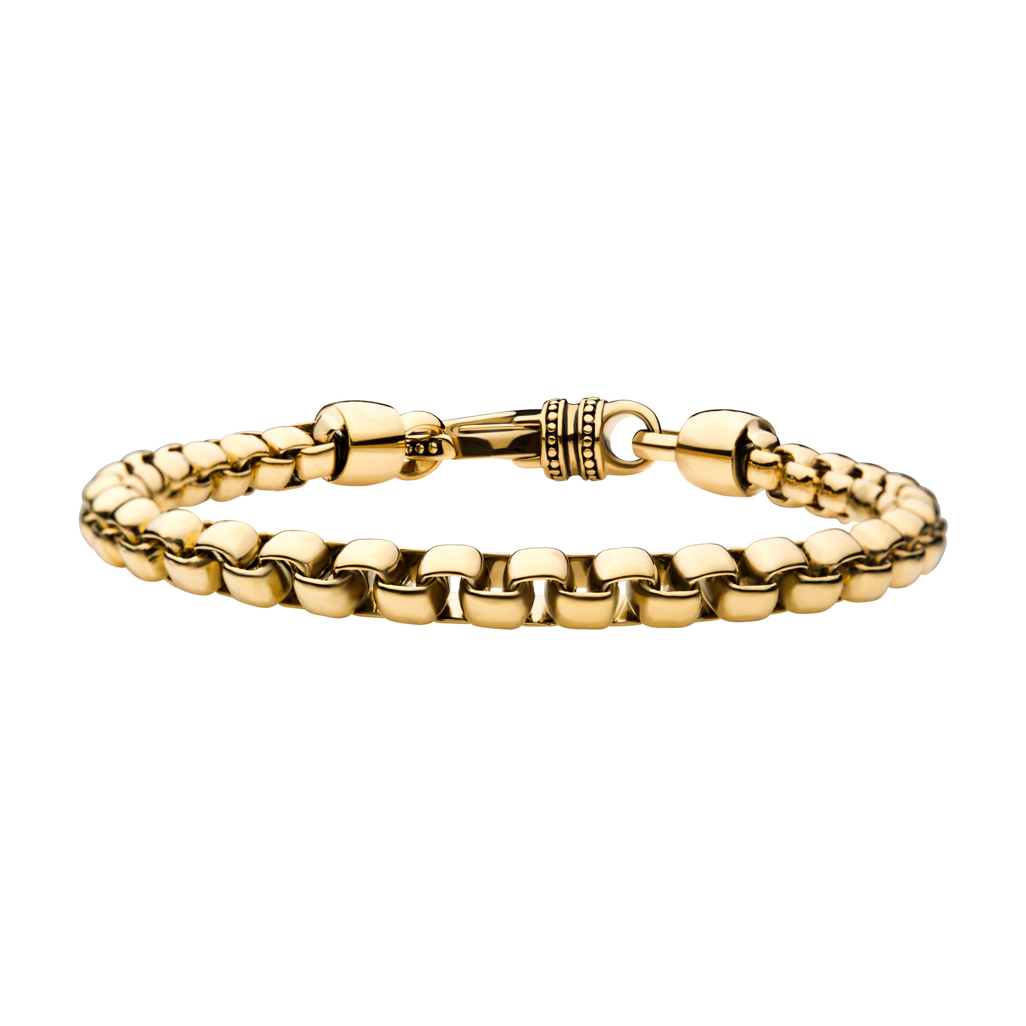 18K Gold Plated Bold Box Chain Bracelet Milano Jewelers Pembroke Pines, FL