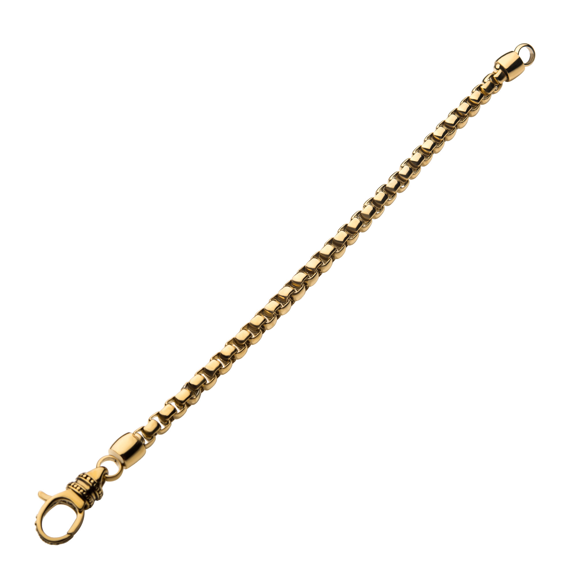18K Gold Plated Bold Box Chain Bracelet Image 2 Milano Jewelers Pembroke Pines, FL