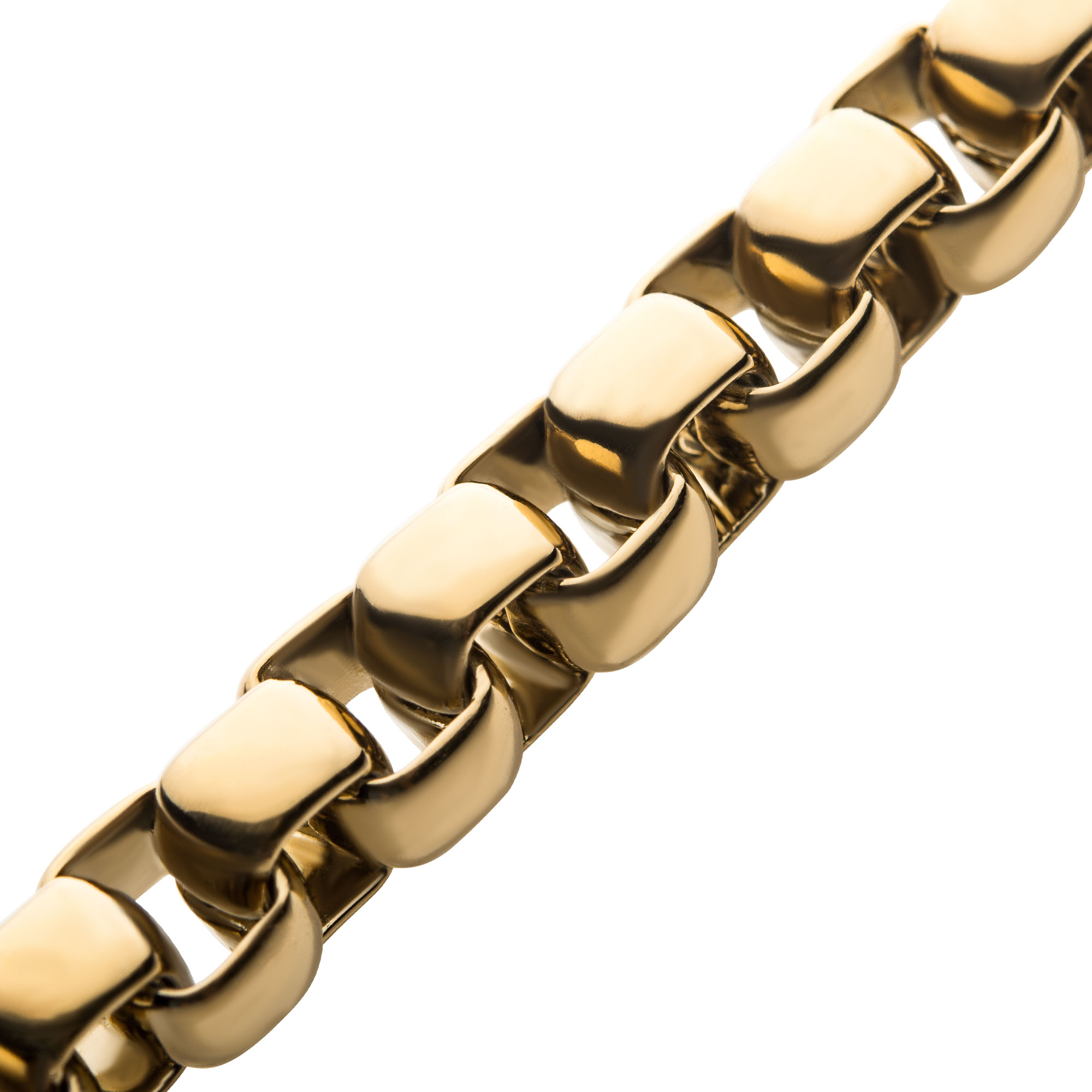 18K Gold Plated Bold Box Chain Bracelet Image 3 Midtown Diamonds Reno, NV