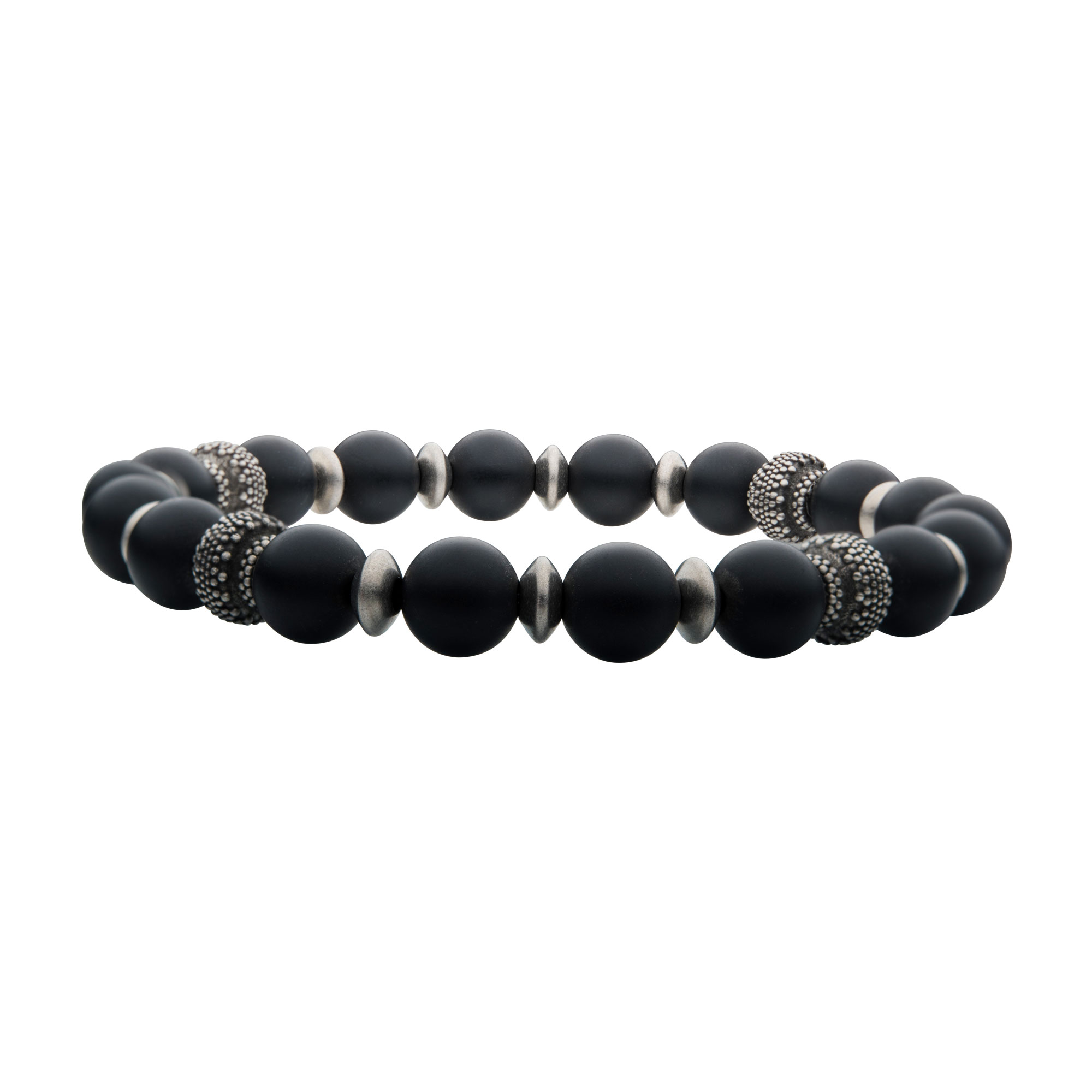 Matte Black Agate Stones with Black Oxidized Beads Bracelet Mueller Jewelers Chisago City, MN