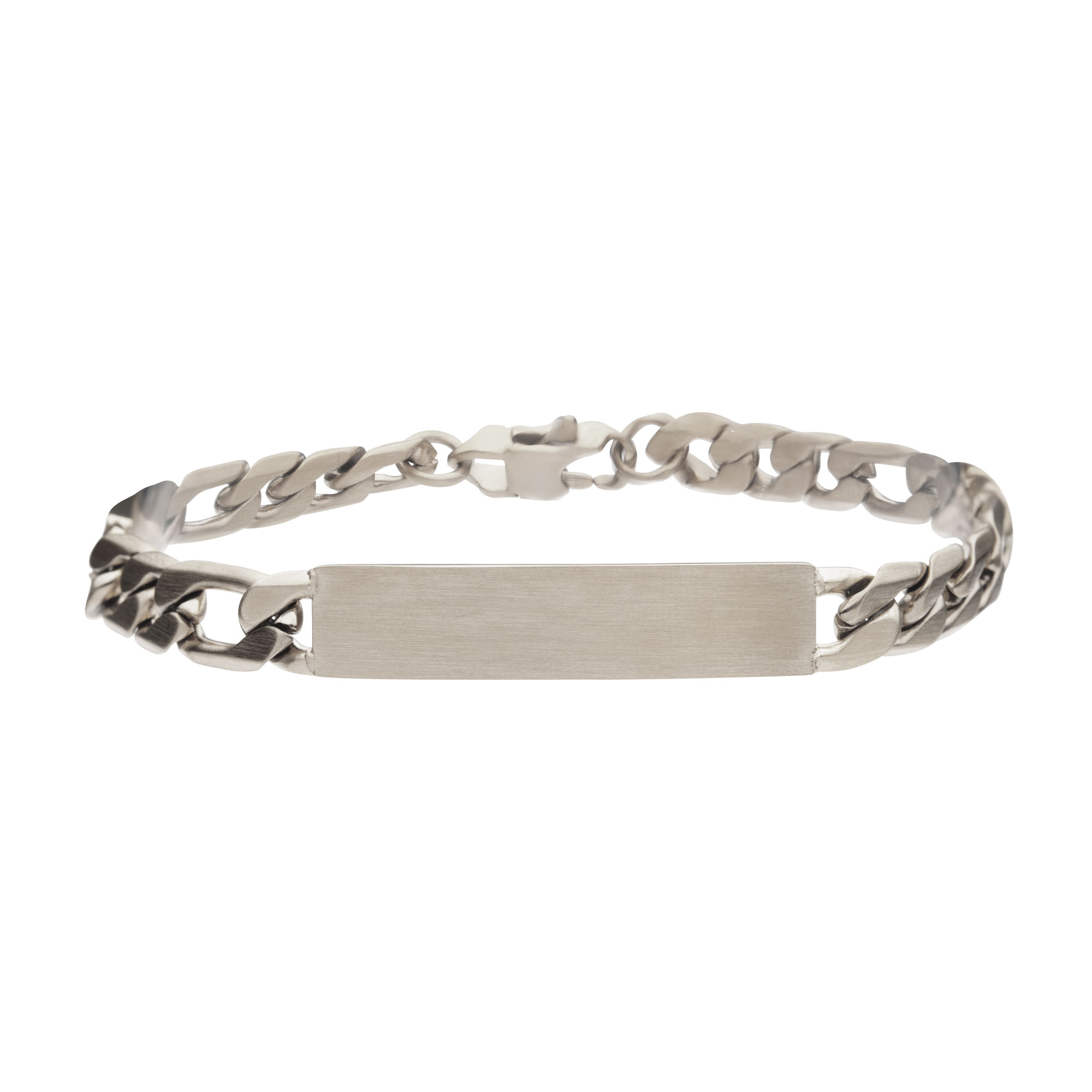 Steel Engravable Double ID Plate with Curb Chain Bracelet Lee Ann's Fine Jewelry Russellville, AR
