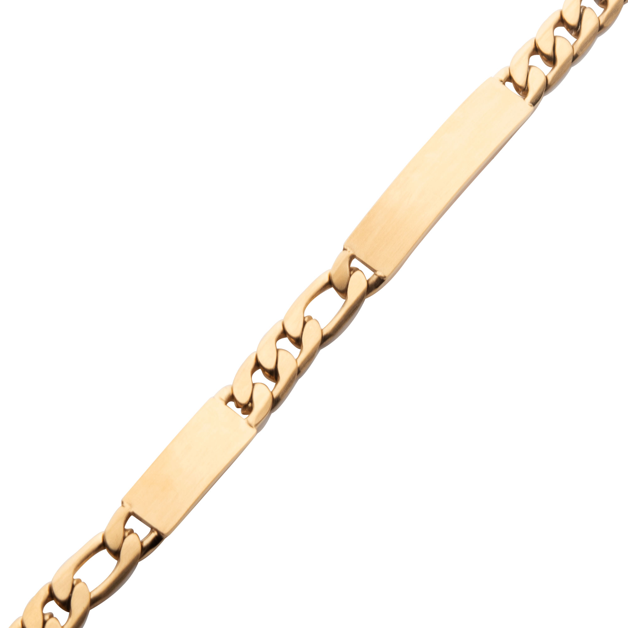 18K Gold IP Engravable Double ID Plate with Curb Chain Bracelet Image 2 Milano Jewelers Pembroke Pines, FL