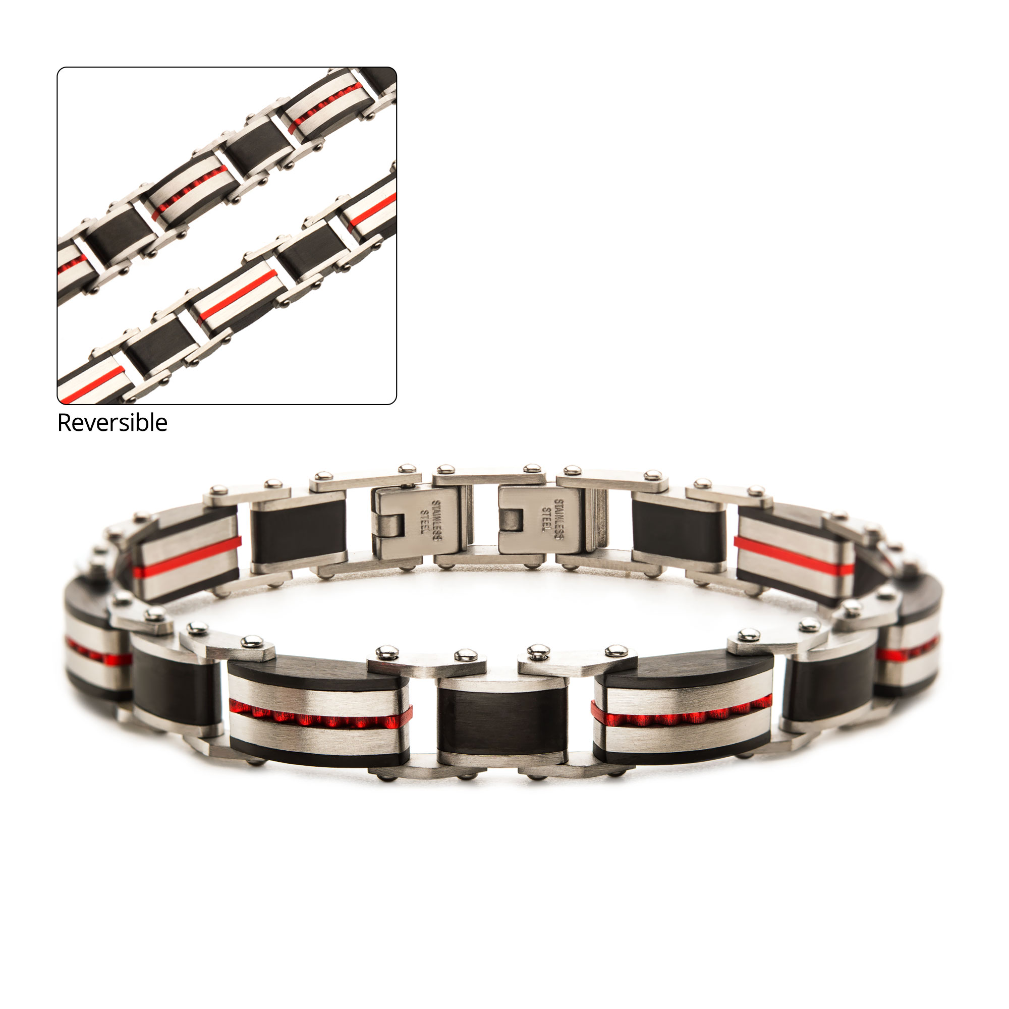Black & Red Plated Dante Link Bracelet Milano Jewelers Pembroke Pines, FL