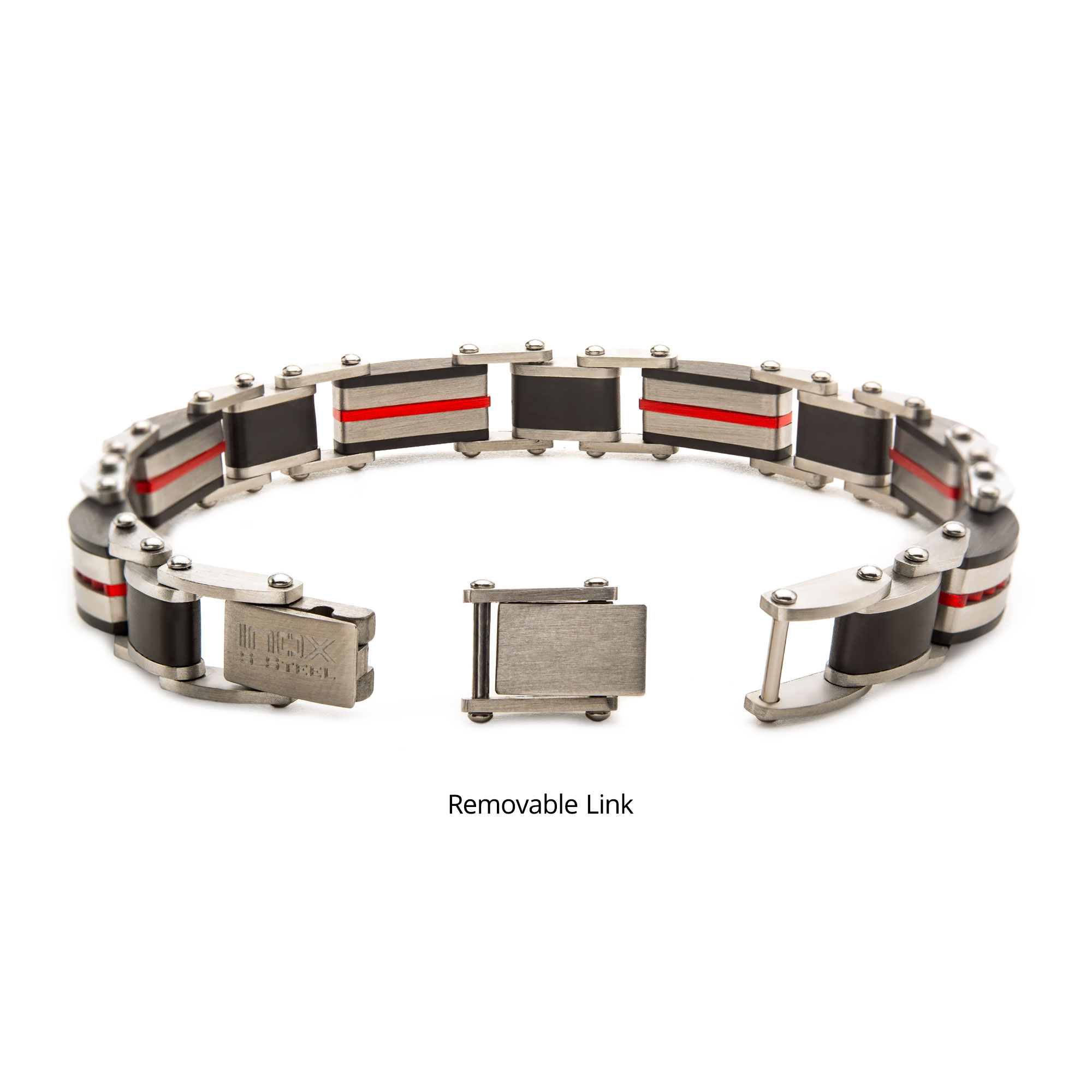 Black & Red Plated Dante Link Bracelet Image 4 Milano Jewelers Pembroke Pines, FL