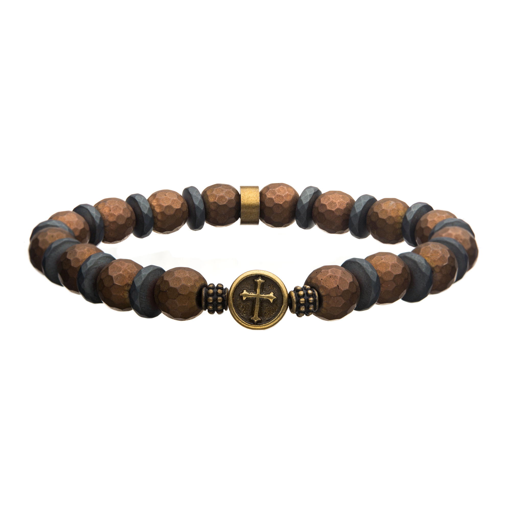 10mm Hematite Stone with Coppertone Silicone String Bracelet Lewis Jewelers, Inc. Ansonia, CT