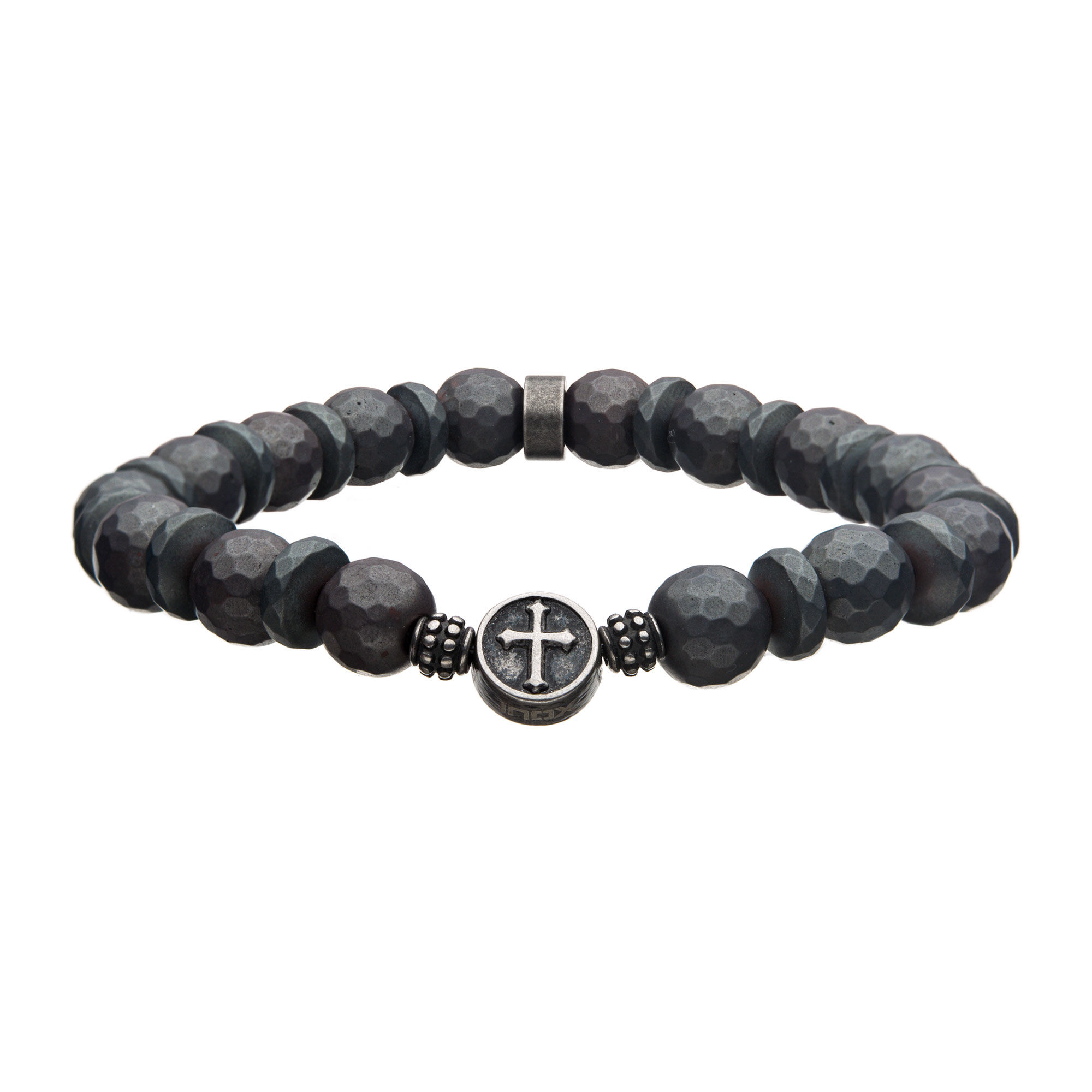 10mm Hematite Stone with Gray Silicone String Bracelet Lewis Jewelers, Inc. Ansonia, CT